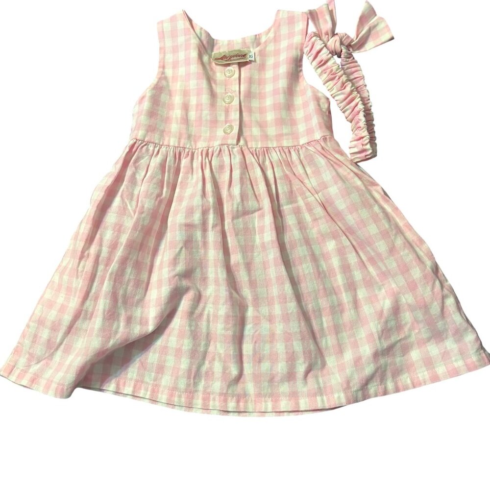 Storybook Heirlooms Toddler Pink & White Gingham Sleeveless Dress 2T NWOT